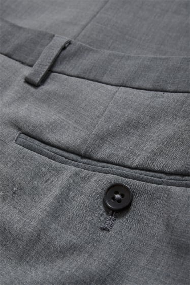 Uomo - Pantaloni coordinabili - slim fit - Flex - misto lana vergine - LYCRA® - grigio melange