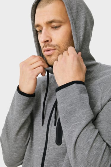 Hommes - Veste en molleton à capuche - THERMOLITE® - gris clair chiné