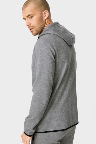 Hommes - Veste en molleton à capuche - THERMOLITE® - gris clair chiné