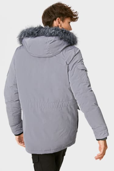 Men - CLOCKHOUSE - quilted jacket with hood - gray