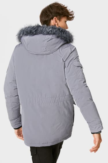 Herren - CLOCKHOUSE - Steppjacke mit Kapuze - grau