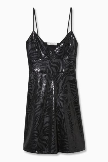Donna - CLOCKHOUSE - vestito in paillettes - per le feste - nero