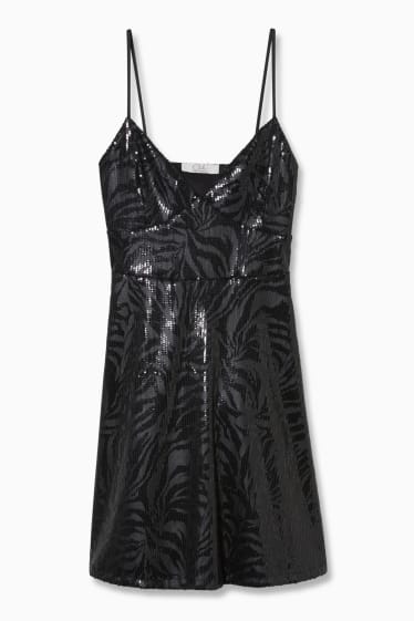 Teens & young adults - CLOCKHOUSE - sequin dress - partywear - black