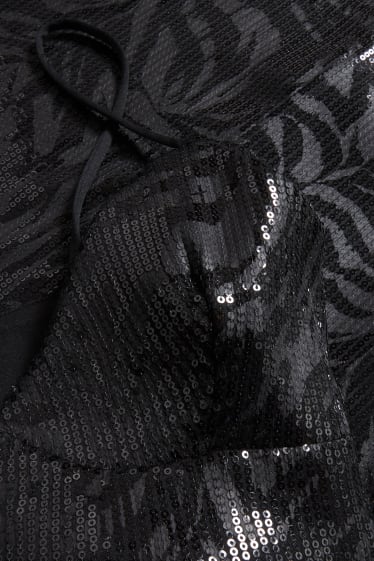 Adolescenți și tineri - CLOCKHOUSE - rochie cu paiete - de ocazie - negru