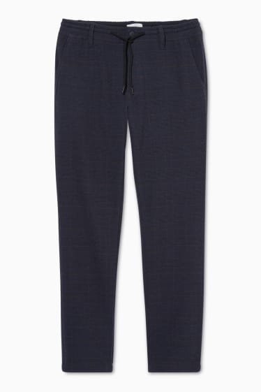 Men - Trousers - tapered fit - LYCRA® - check - dark blue