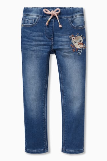Kinderen - Skinny jeans - thermo-jeans - glanseffect - jeansblauw