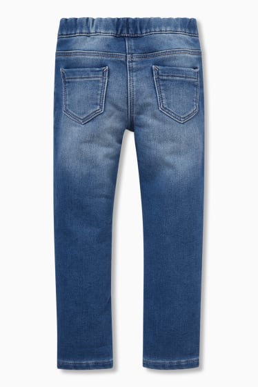 Kinderen - Skinny jeans - thermo-jeans - glanseffect - jeansblauw