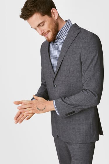 Hommes - Veste de costume - slim fit - stretch - LYCRA® - gris foncé