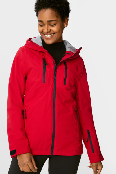 Women - Outdoor jacket with hood - THERMOLITE® - red