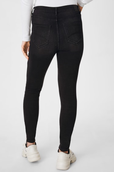 Dames - Skinny jeans - high waist - jeansdonkergrijs