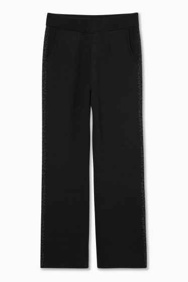 Women - Knitted trousers - black