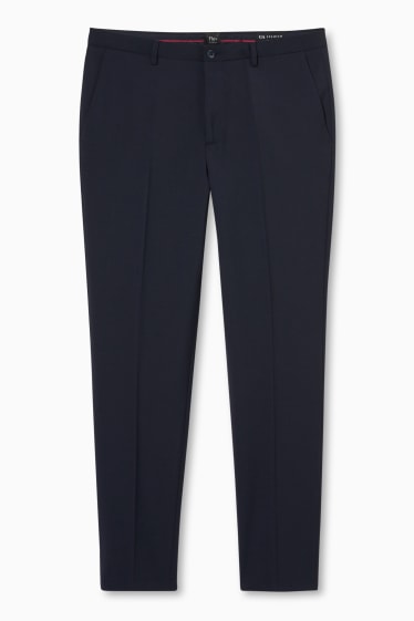 Hommes - Pantalon de costume - slim fit - Flex - laine vierge mélangée - LYCRA® - bleu foncé