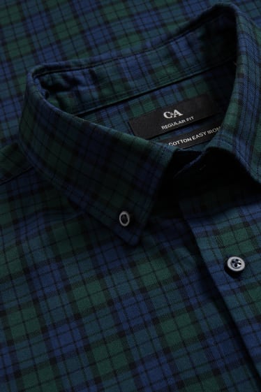 Heren - Business-overhemd - regular fit - button down - gemakkelijk te strijken - donkergroen