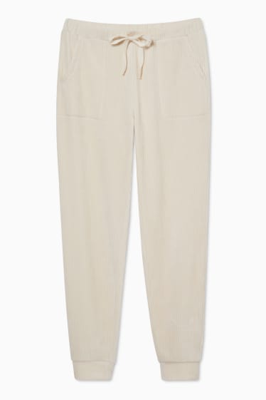 Damen - Pyjamahose - cremeweiss