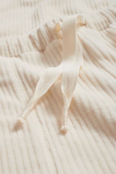 Damen - Pyjamahose - cremeweiss