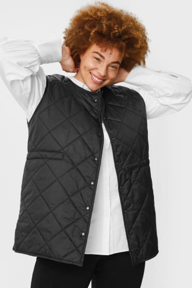 Women - Quilted gilet - black