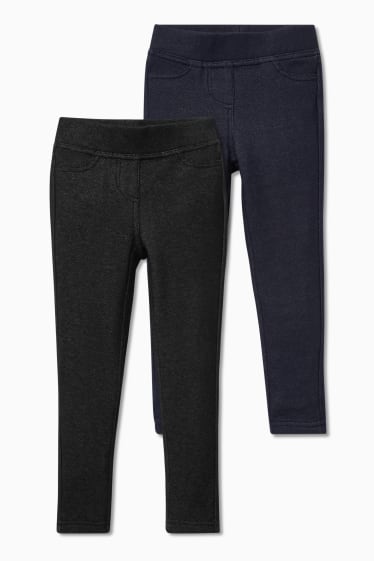 Bambine - Confezione da 2 - leggings termici - blu scuro