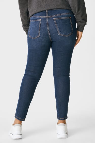 Femei - Jegging jeans - talie medie - LYCRA® - denim-albastru închis