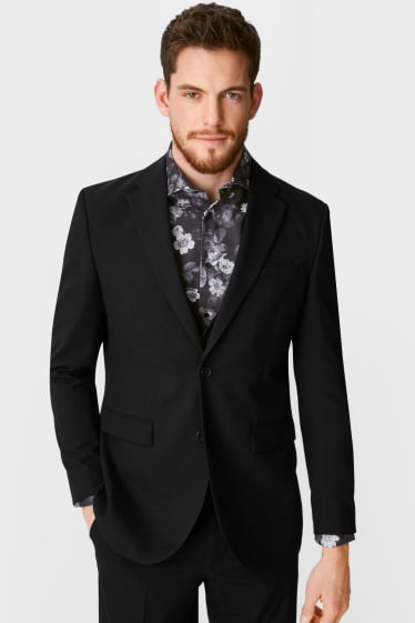 Uomo - Blazer coordinabile - regular fit - stretch - LYCRA® - nero