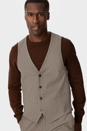 Men - Mix-and-match waistcoat - Flex - check - light brown