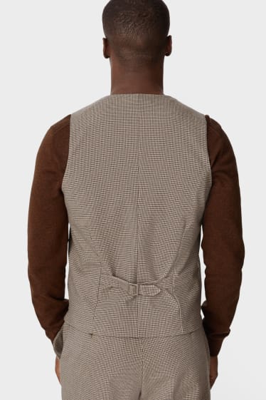 Men - Mix-and-match waistcoat - Flex - check - light brown