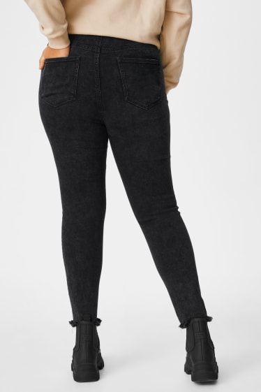 Dames - CLOCKHOUSE - skinny jeans - super high waist - jeansdonkergrijs