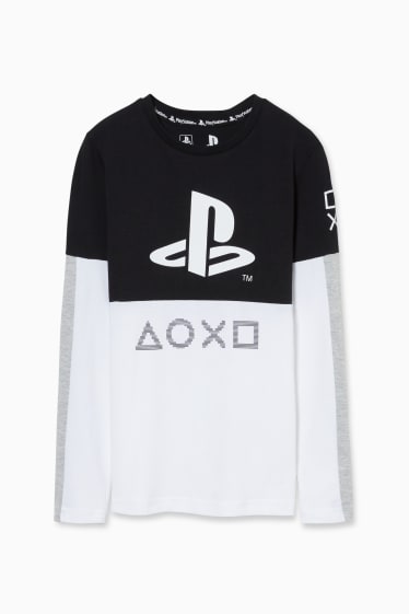 Kinder - PlayStation - Langarmshirt - schwarz / weiß