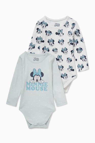 Bébés - Lot de 2 - Minnie Mouse - bodys pour bébé - blanc / turquoise