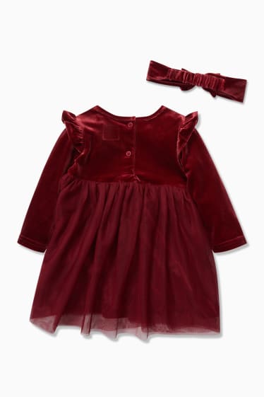 Baby Mädchen - Baby-Outfit - 2 teilig - dunkelrot