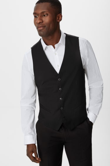 Pánské - Obleková vesta - Slim Fit - černá