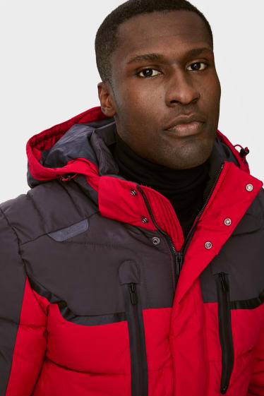 Men - Quilted jacket with hood - THERMOLITE® - red