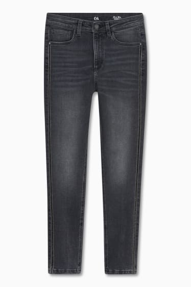 Dames - Skinny jeans - high waist - jeansdonkergrijs