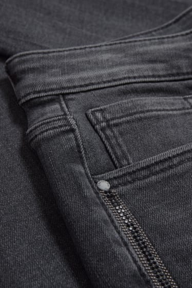 Dames - Skinny jeans - high waist - jeansdonkergrijs