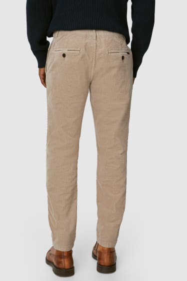 Uomo - Pantaloni di velluto a coste - tapered fit - Flex - LYCRA® - tortora