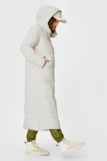 Femmes - Manteau matelassé à capuche - blanc