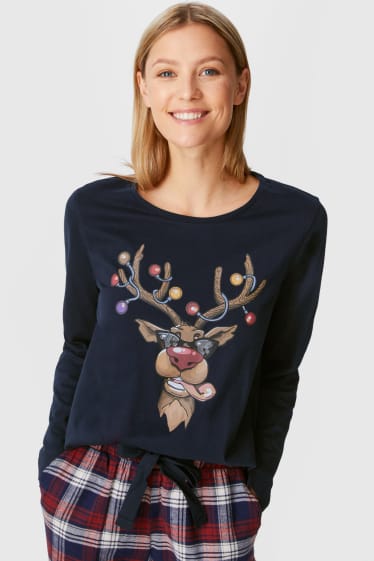 Women - Christmas pyjamas - dark blue