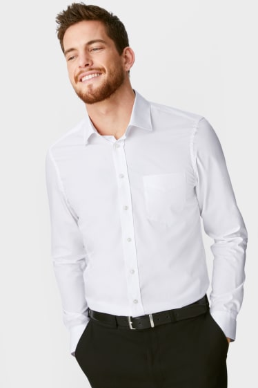 Uomo - Camicia business - slim fit - colletto alla francese - bianco