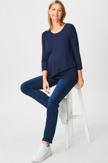 Donna - Jeans termici premaman - skinny jeans - jeans blu scuro