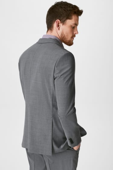 Hommes - Veste de costume - regular fit - Flex - laine vierge mélangée - gris chiné