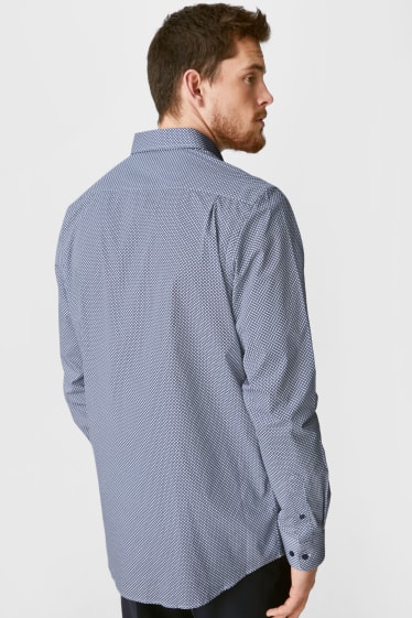 Men - Business shirt - regular fit - Kent collar - extra-long sleeves - dark blue / white