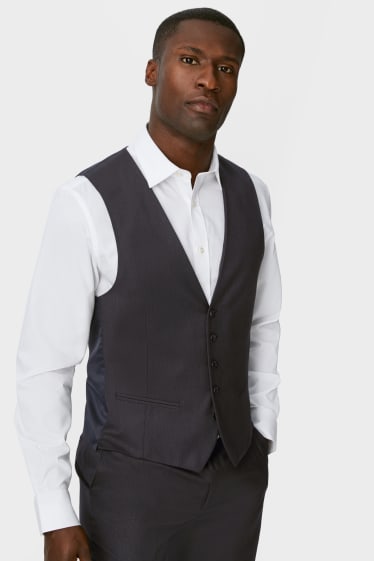 Herren - Anzug mit Weste - Regular Fit - Stretch - 3 teilig - schwarz