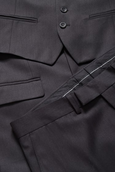 Men - Suit with waistcoat - regular fit - stretch - 3 piece - black