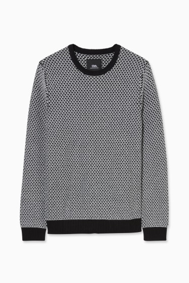Mężczyźni - CLOCKHOUSE - sweter - czarny / biały