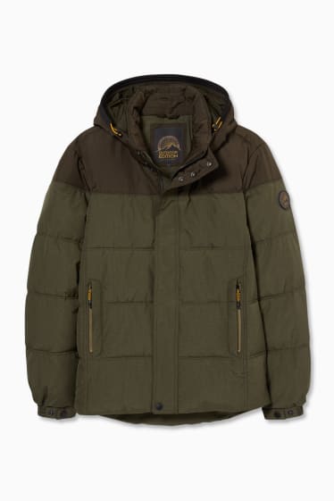 Men - Outdoor jacket with hood - recycled - dark green