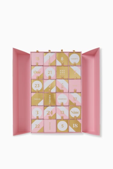 Femei - SIX - calendar Advent - oțel inoxidabil - placat cu aur - roz