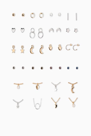 Damen - SIX - Schmuck-Adventskalender - silber- und goldfarben - schwarz-melange