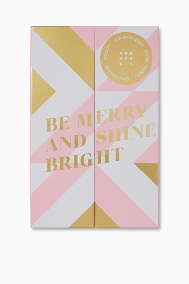 Femei - SIX - calendar Advent - oțel inoxidabil - placat cu aur - roz