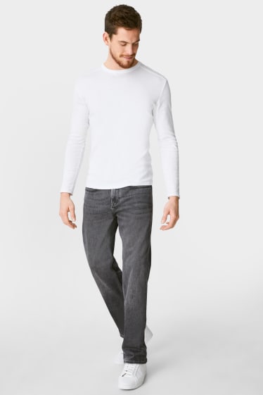 Men - Straight jeans - thermal jeans - denim-gray