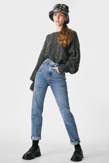 Jóvenes - CLOCKHOUSE - straight jeans - high waist - vaqueros - azul claro