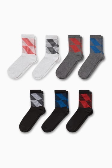 Kinderen - Set van 7 paar - sokken - grijs / zwart